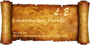 Landenberger Enikő névjegykártya